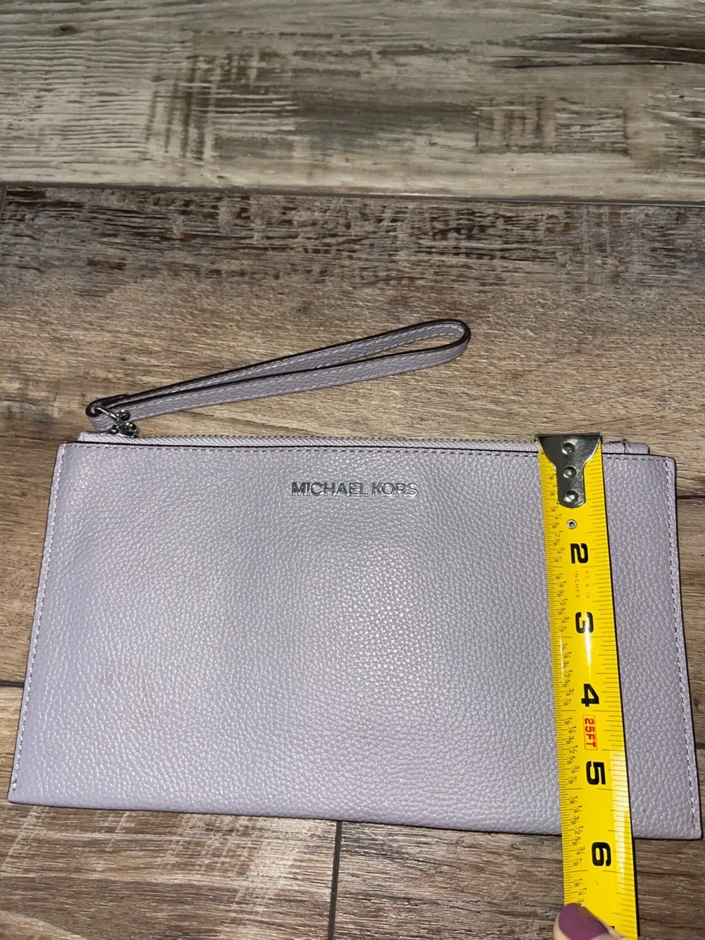 Michael Kors Women's Lilac Clutch Bag Bedford Purple Leather Lavender